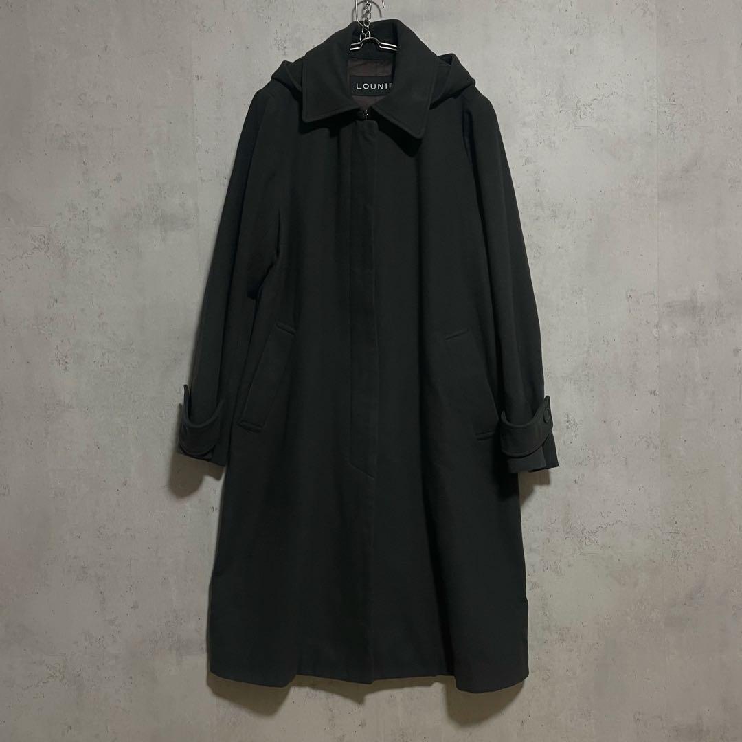 ルーニィ　LOUNIE フード付ステンカラーコート　チャコール