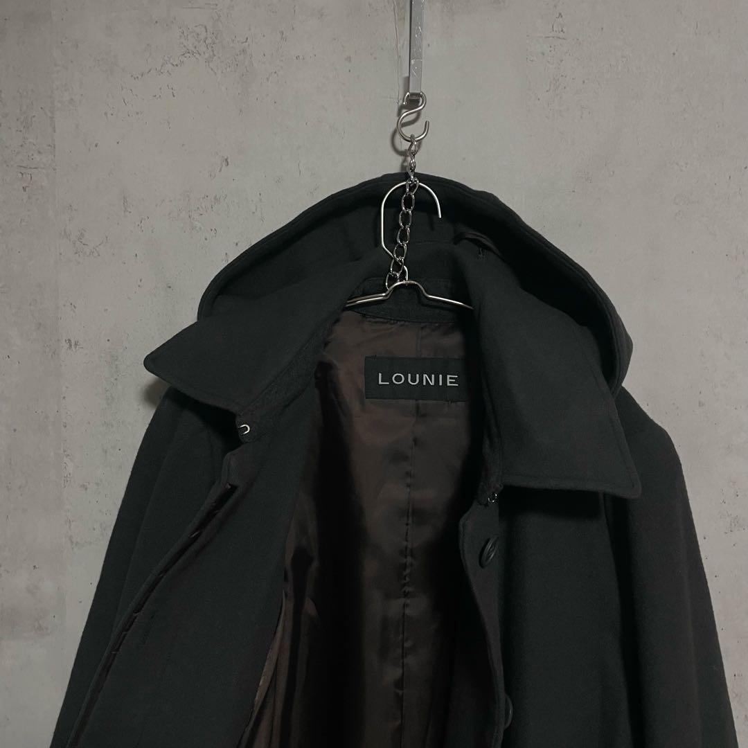ルーニィ　LOUNIE フード付ステンカラーコート　チャコール