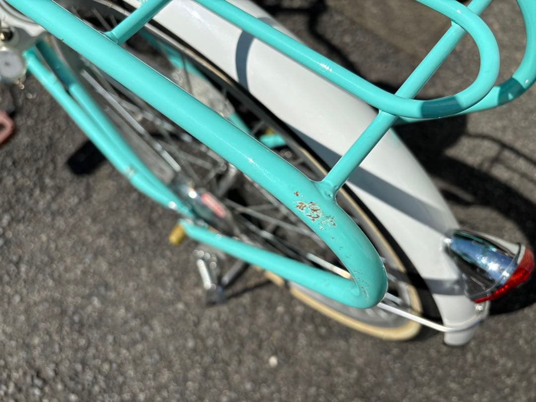 子供用自転車 24インチミントグリーン 前カゴ付き