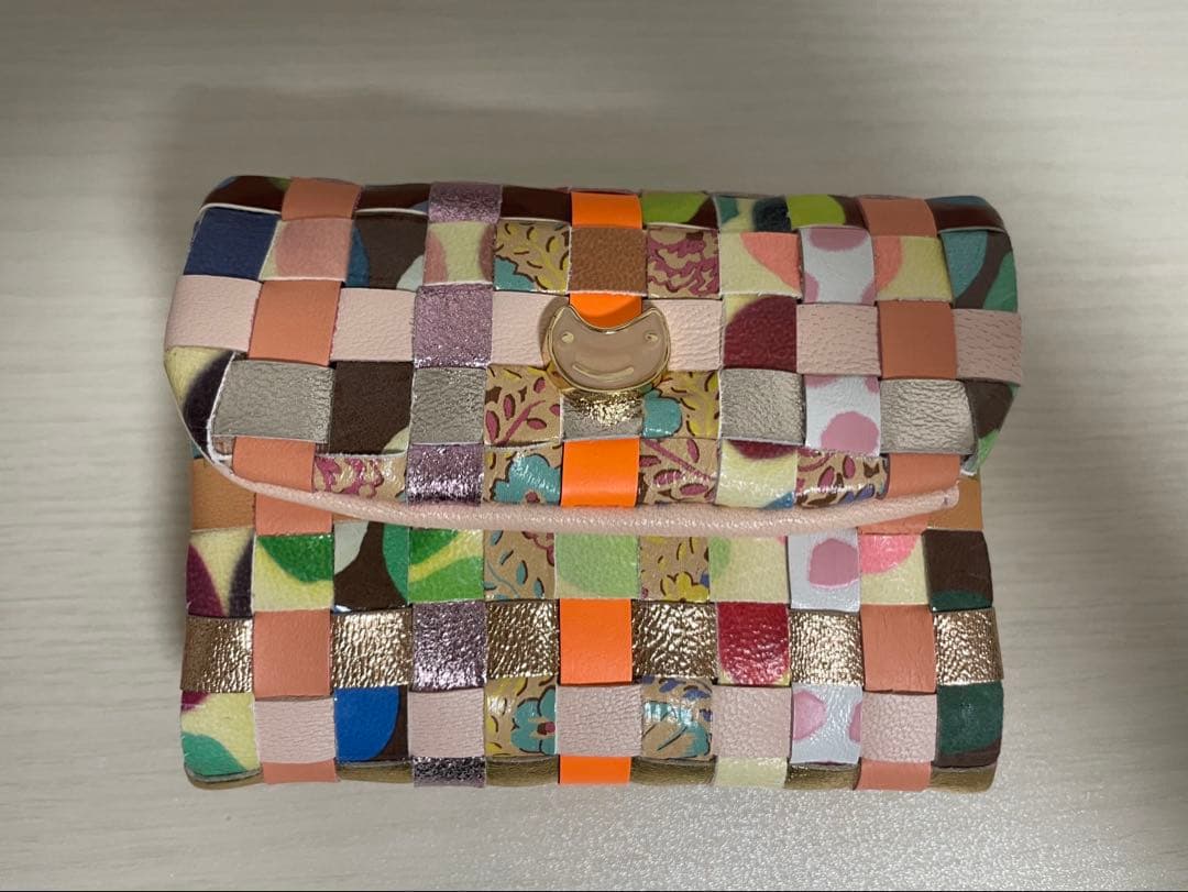 【新品未使用・タグ箱付き】ツモリチサト エポネコメッシュ 2つ折り財布 がま口