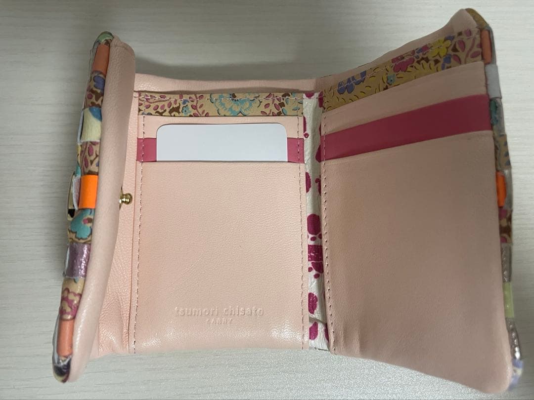 【新品未使用・タグ箱付き】ツモリチサト エポネコメッシュ 2つ折り財布 がま口