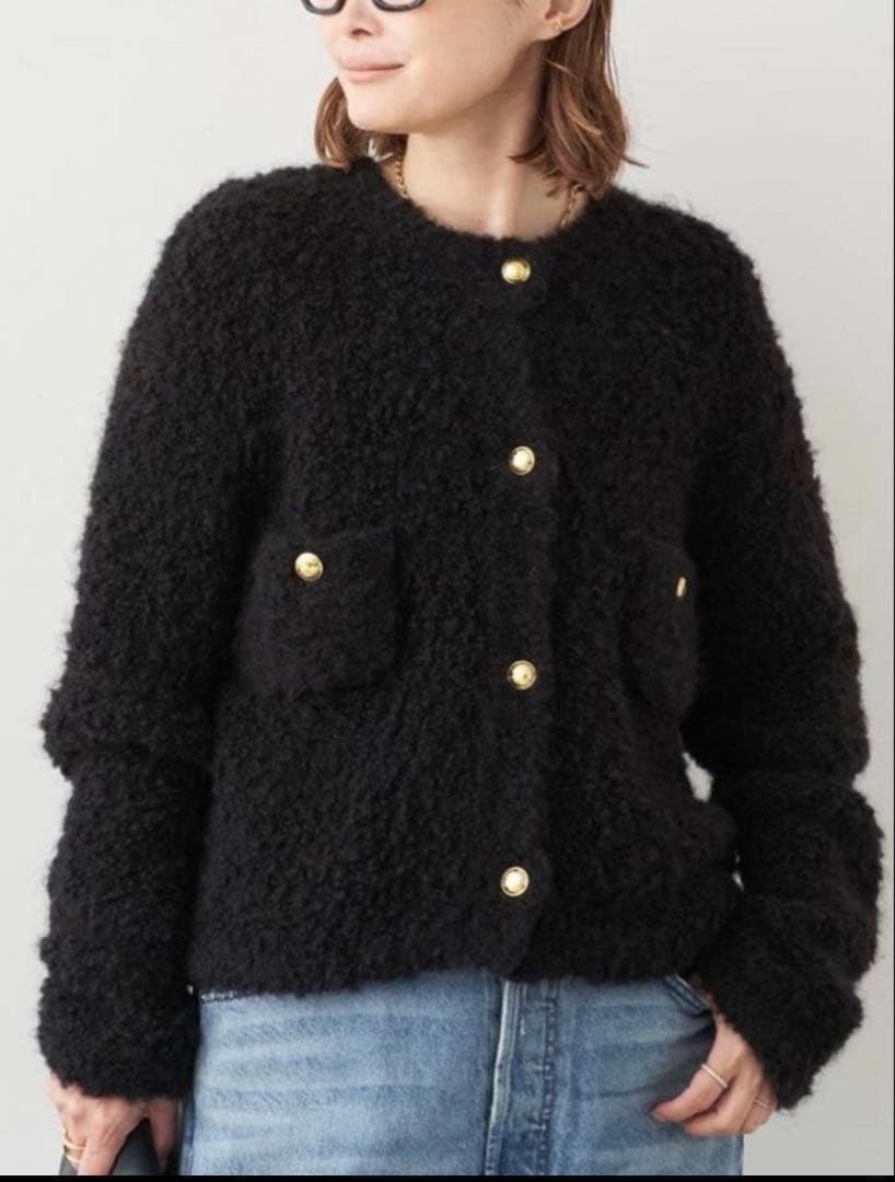 Deuxieme Classe Knit ニットジャケット　2025 黒