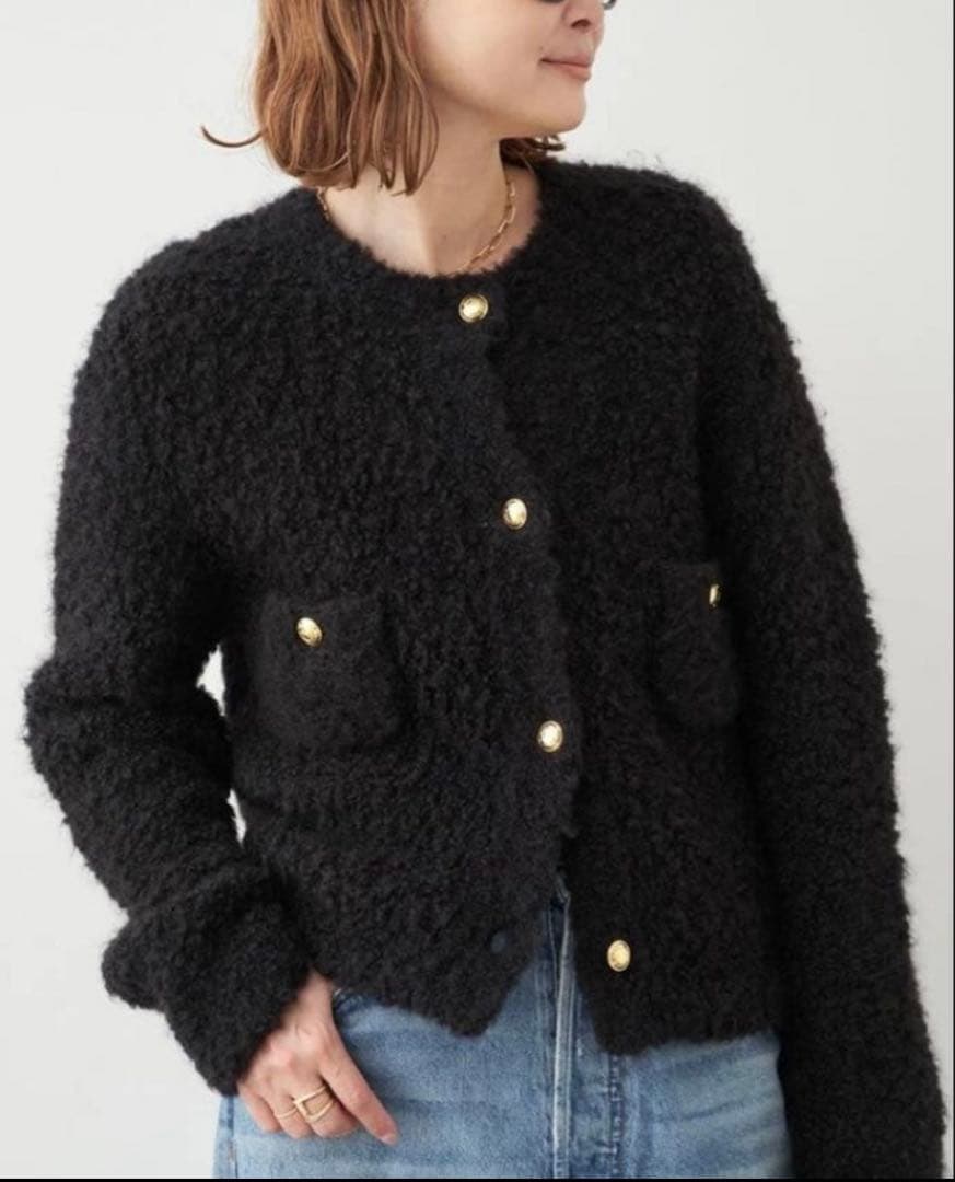 Deuxieme Classe Knit ニットジャケット　2025 黒