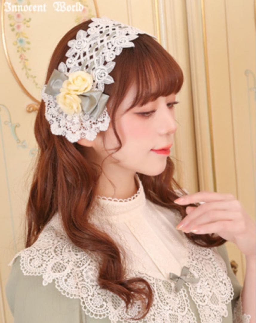 イノセントワールド ローズバスケットふヘッドドレス　スモークパープル×キナリ