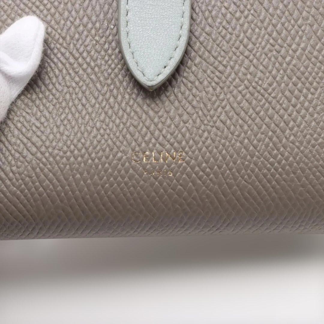 CELINE セリーヌ ミディアムストラップウォレット グレージュ 二つ折り財布