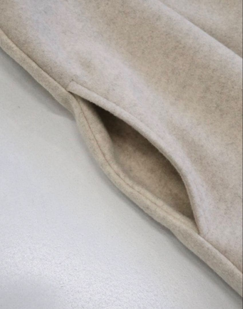 jumelle メルトンへプラムトップ　ノーカラージャケット ベージュ