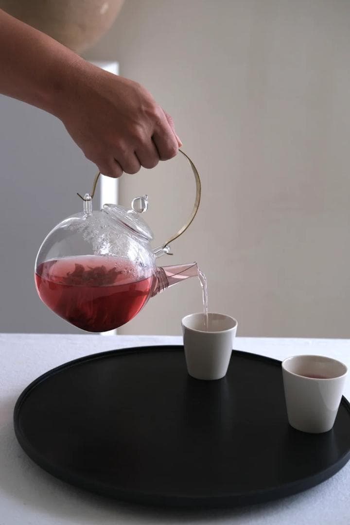 ガラスケトル 真鍮 900ml 耐熱 ガラス ティーポット まんまるポットヤカン