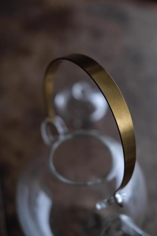 ガラスケトル 真鍮 900ml 耐熱 ガラス ティーポット まんまるポットヤカン