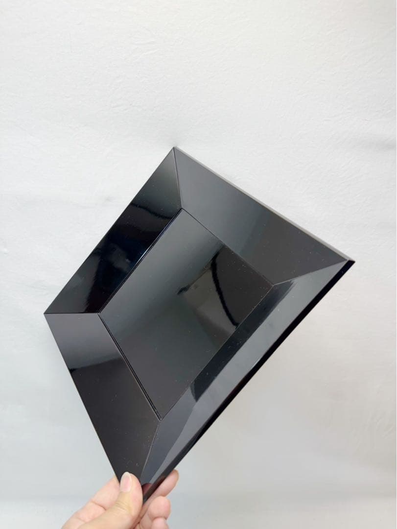 ほぼ未使用 茶道具 塗師 助市作 輪島塗四方盆 干菓子器 木製 布着本堅地 共箱