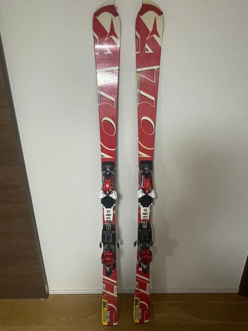 ATOMIC SL 165cm スキー板 赤/黒 バインディング付き