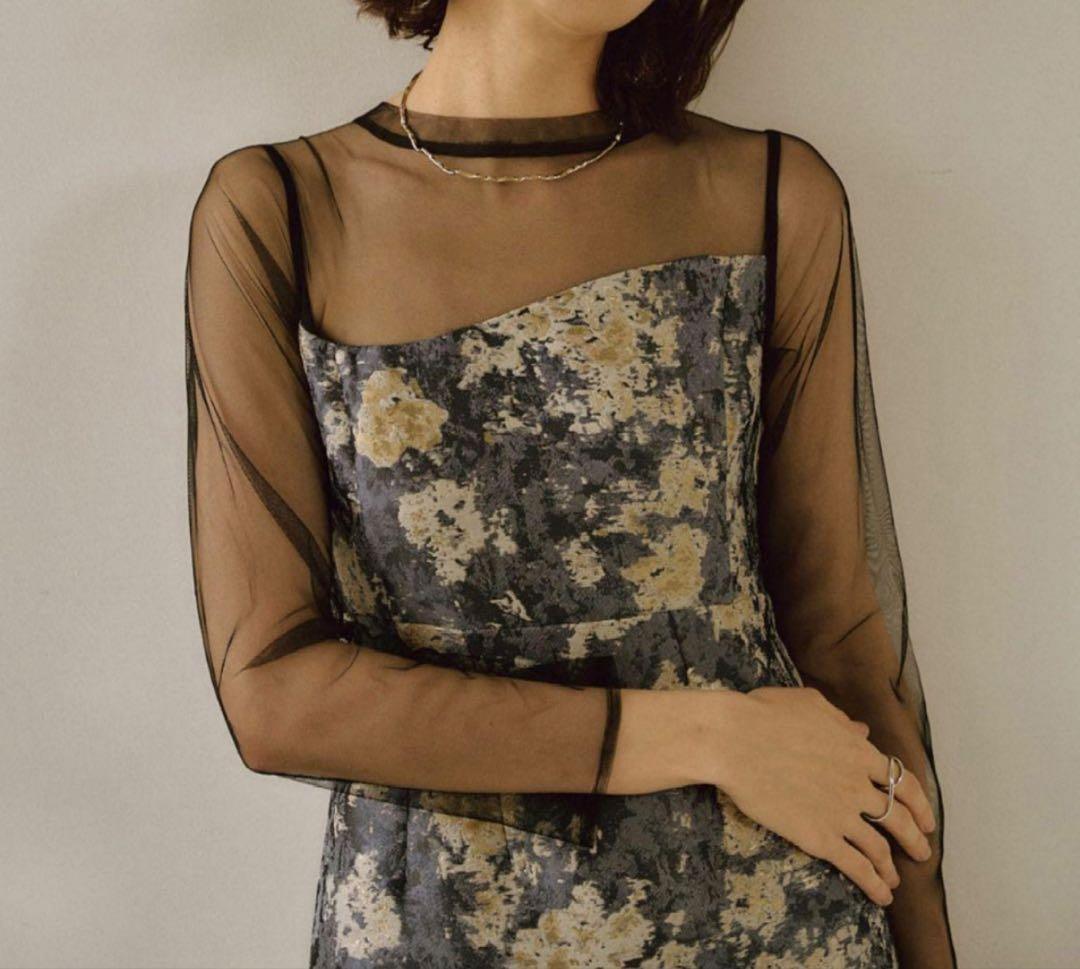 Meandering Jacquard pencil dress / リルアー