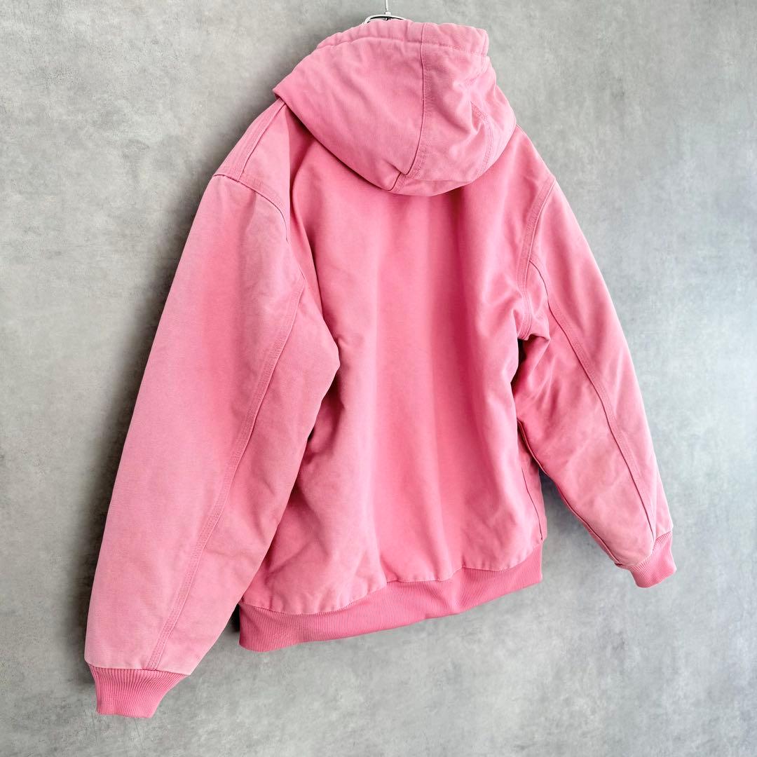 希少カラーCarhartt アクティブジャケット ピンクレディースL メンズSM
