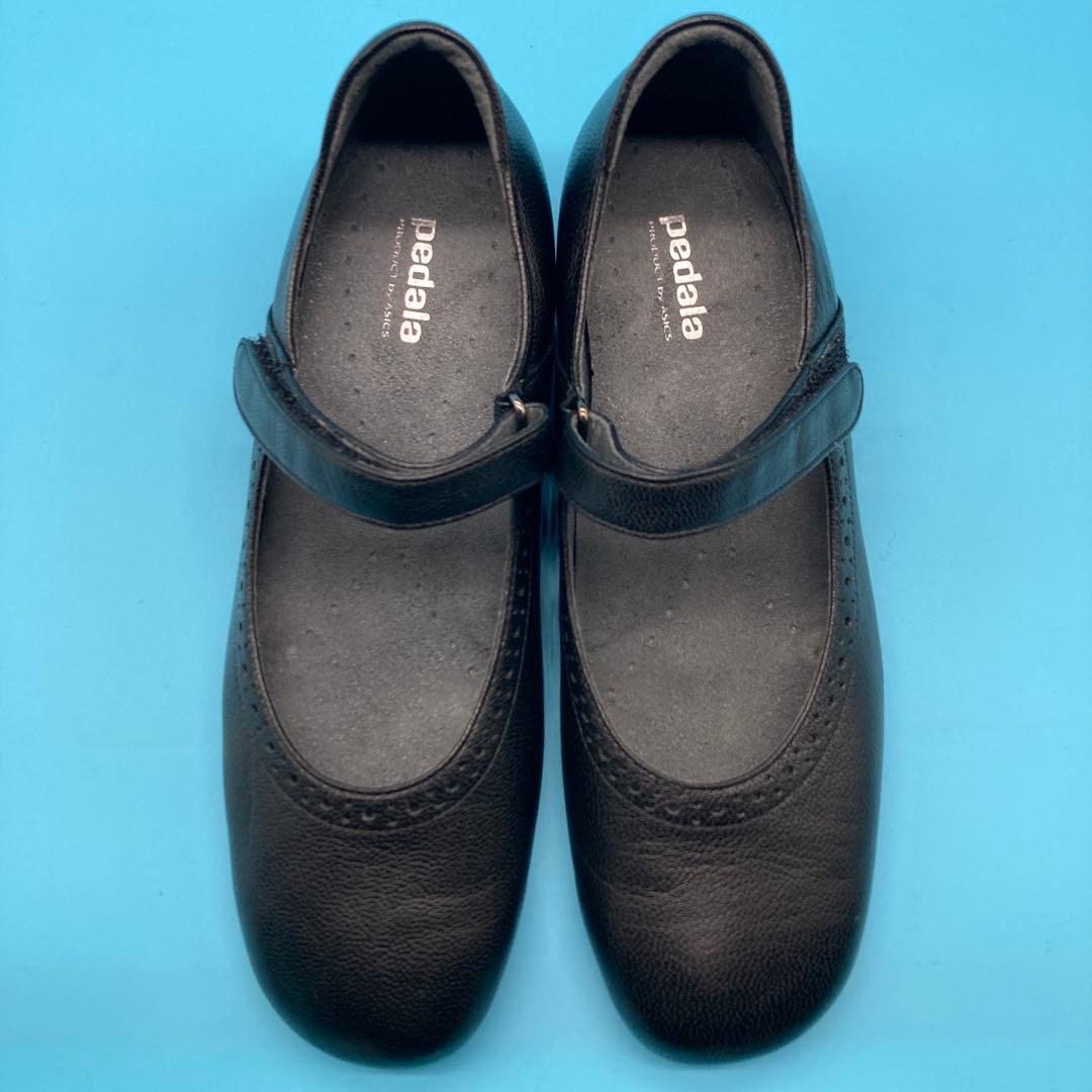 【美品】ペダラpedala ASICS 22.0.cm パンプスメリージェーン黒