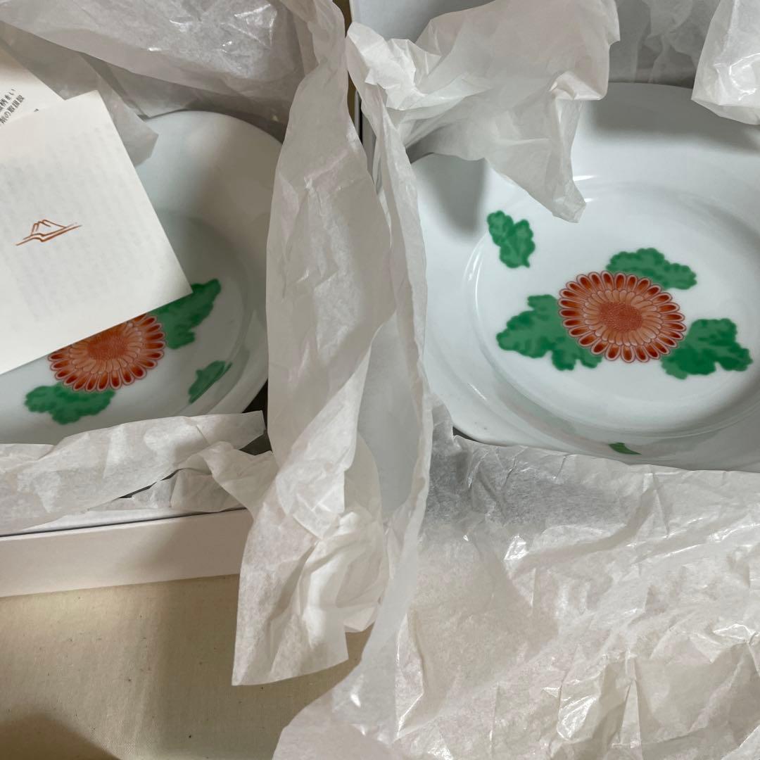 美品❗️深川製磁百代草アントレ　4枚　未使用