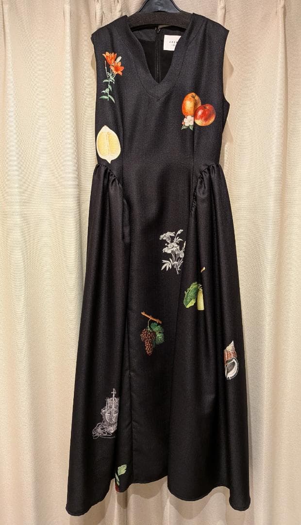 アメリ　ノースリーブ　ボタニカル　ドレス