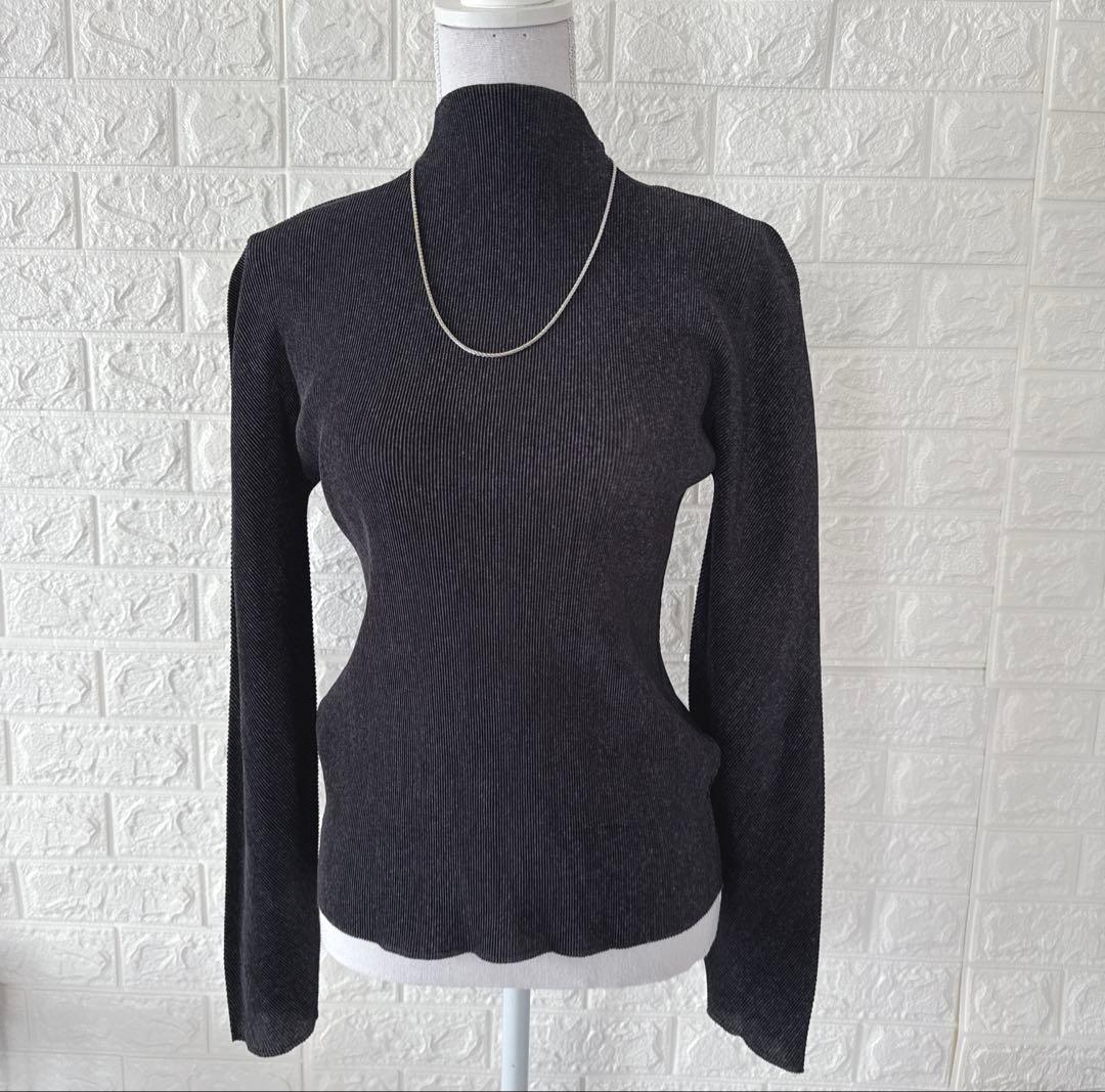 美品 PLEATS PLEASE ハイネック 長袖 トップス カットソー 3