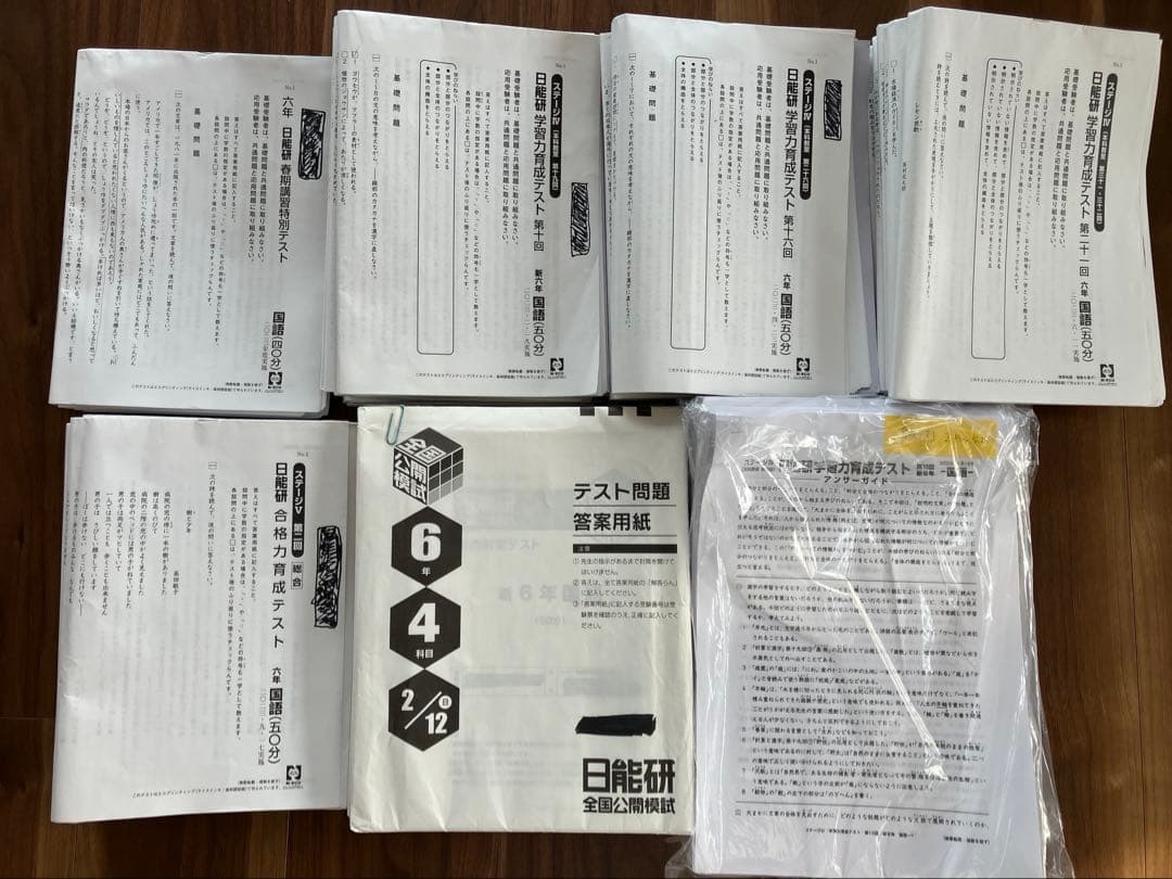 日能研⭐︎2023年 6年生 育成テスト公開模試 1年分 春期夏期講習テスト