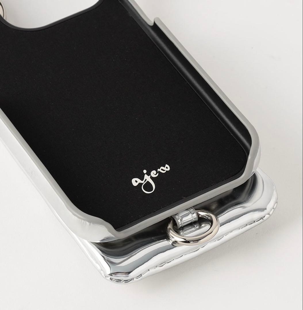 ajew エジューiphone15pro iPhoneケース シルバー カバー