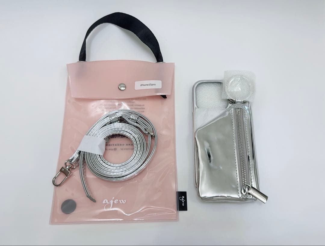 ajew エジューiphone15pro iPhoneケース シルバー カバー