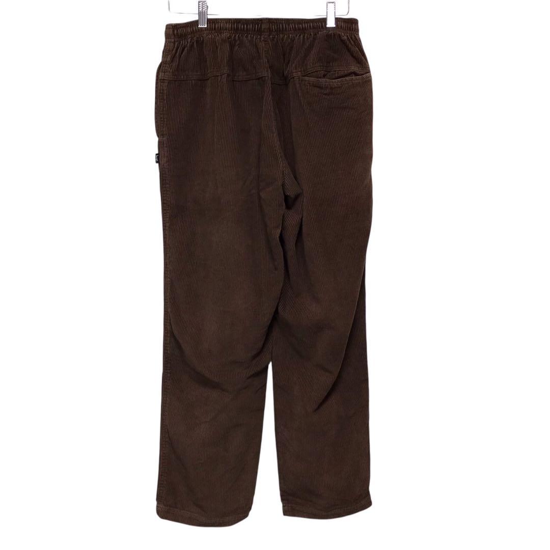 STUSSY ステューシー　コーデュロイビーチパンツ　ピスネームロゴ　ブラウン
