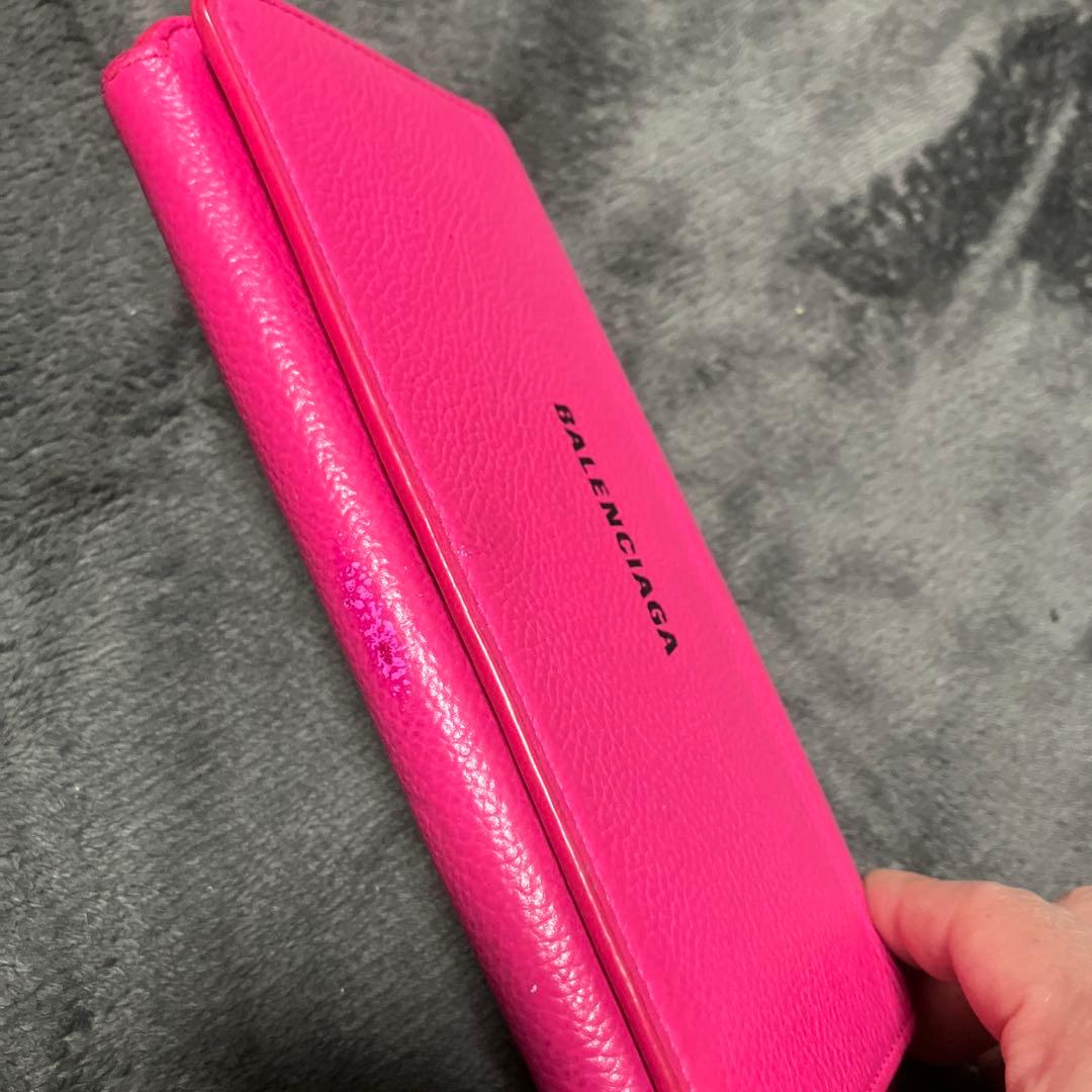 長財布　ピンク　折財布　レディーズ　バレンシアガ