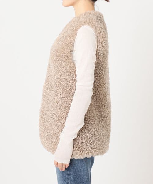 Plage FURLY ベスト ファーベスト ベージュ