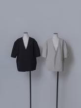 新品未使用タグ付完売品／LOHEN HALF SLEEV JACKET　ブラック