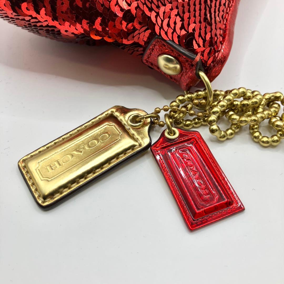 【希少】COACH コーチ　ハンドバッグ　ショルダーバッグ　ポーチ　スパンコール