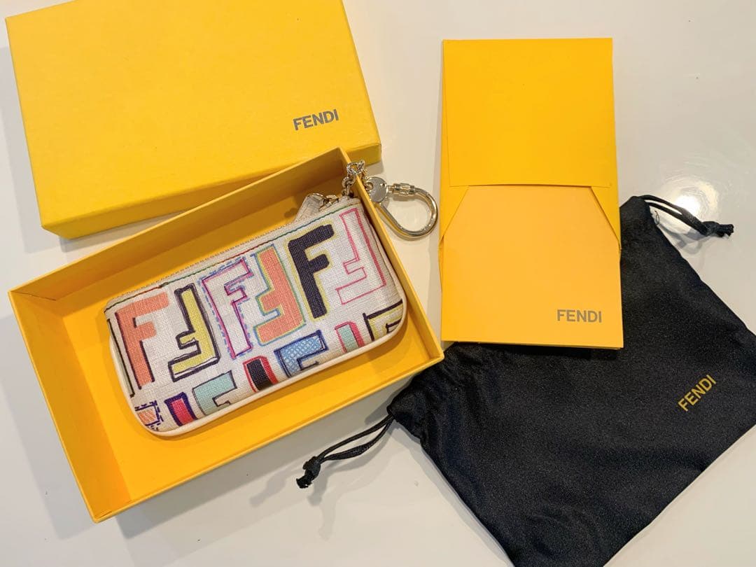 FENDI フェンディズッカ柄　F F柄キーリング付ケース　カード入れ