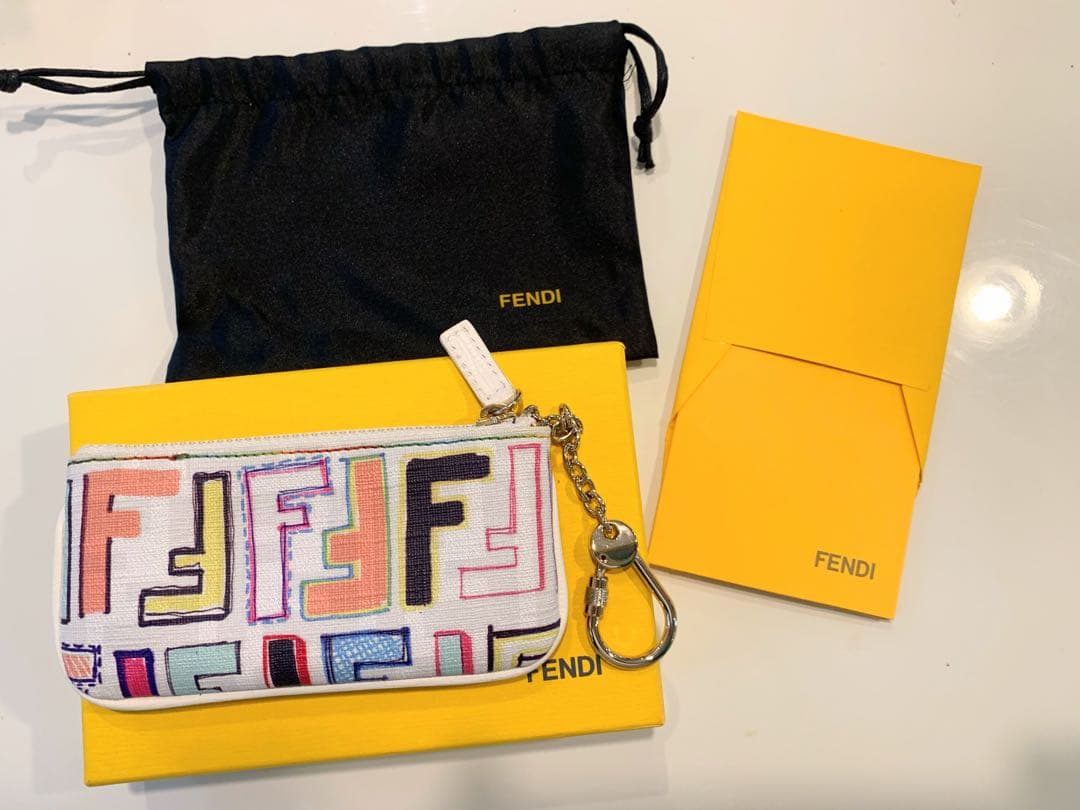 FENDI フェンディズッカ柄　F F柄キーリング付ケース　カード入れ