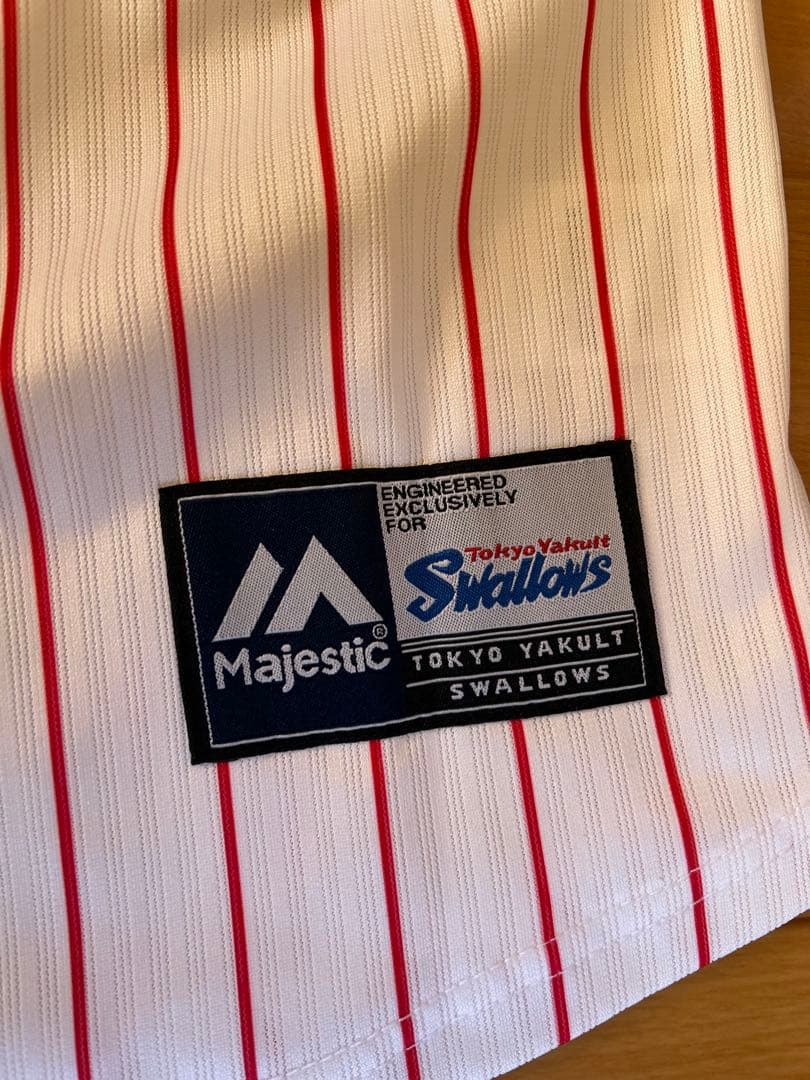 値下げ‼️東京ヤクルトスワローズ　優勝ワッペン付きユニフォーム奥川恭伸Ｍ