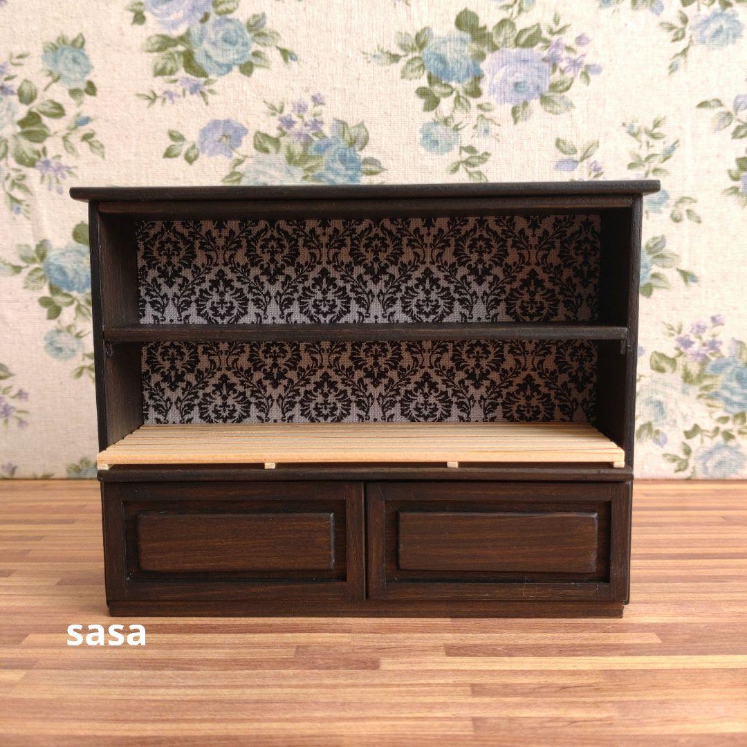 ミニチュア家具　パン屋さん家具セット①《ウォールナット》