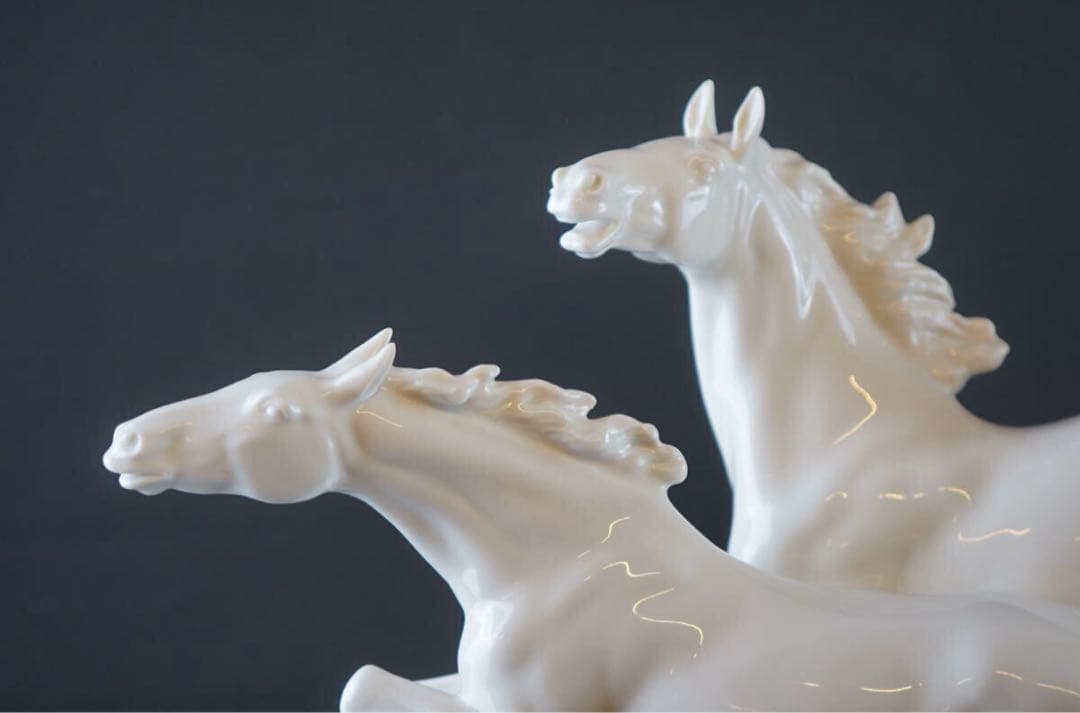 フッチェンロイター Hutschenreuther 2頭の馬 置物 希少 美品