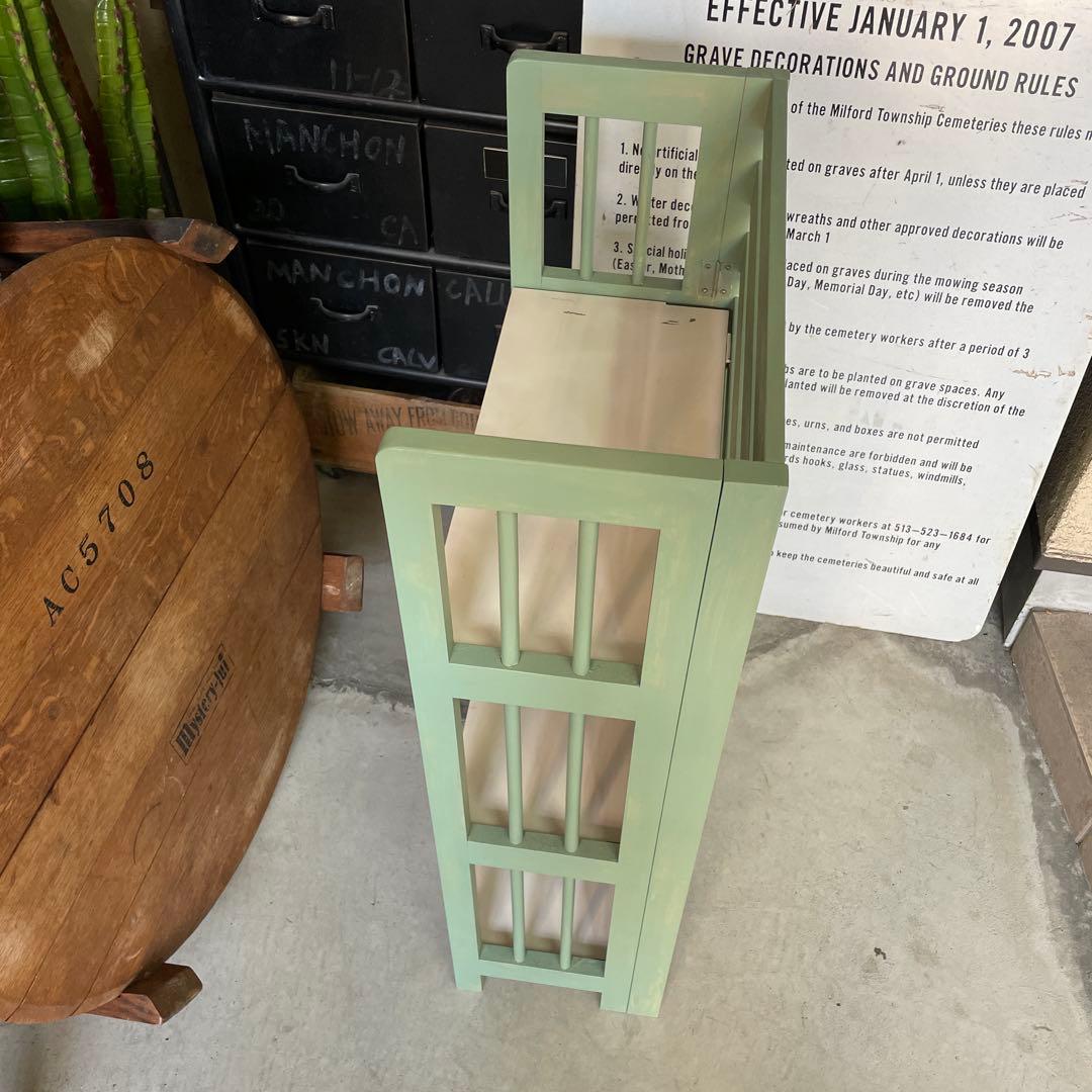 折り畳み 木製 シェルフ ウッド ラック WOOD くすみカラー ハンドメイド