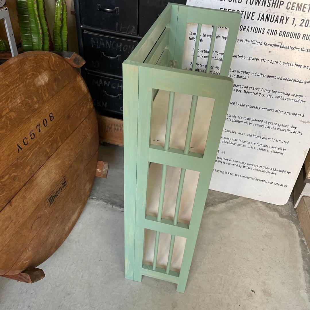 折り畳み 木製 シェルフ ウッド ラック WOOD くすみカラー ハンドメイド