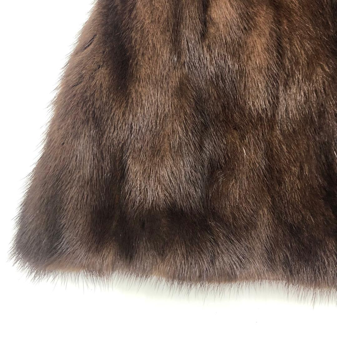 R【美品】ブラウン　SAGAミンク　 銀タグ　毛皮コート　レディース　高級