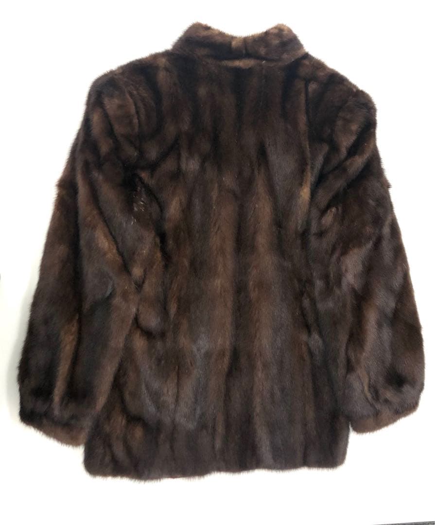 R【美品】ブラウン　SAGAミンク　 銀タグ　毛皮コート　レディース　高級