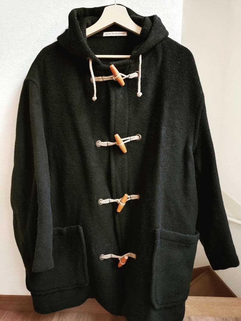 80年代　イギリス製　グローバーオール　ダッフルコート　黒　ブラック