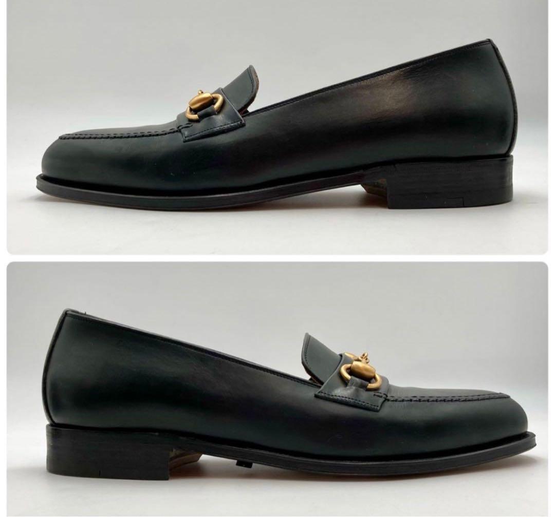 GUCCI ローファー 革靴 ホースビット 黒 レザー 7