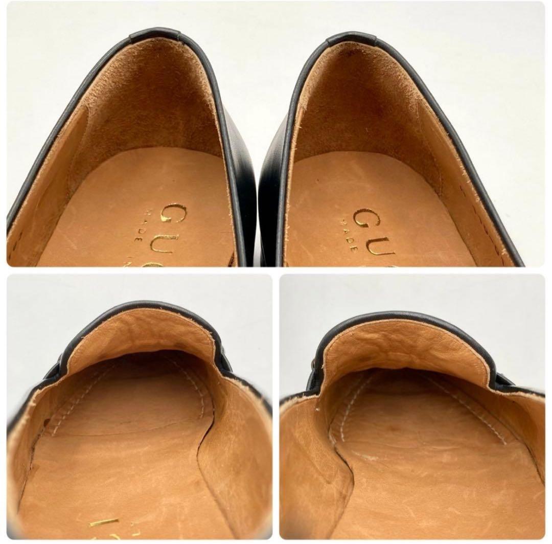 GUCCI ローファー 革靴 ホースビット 黒 レザー 7