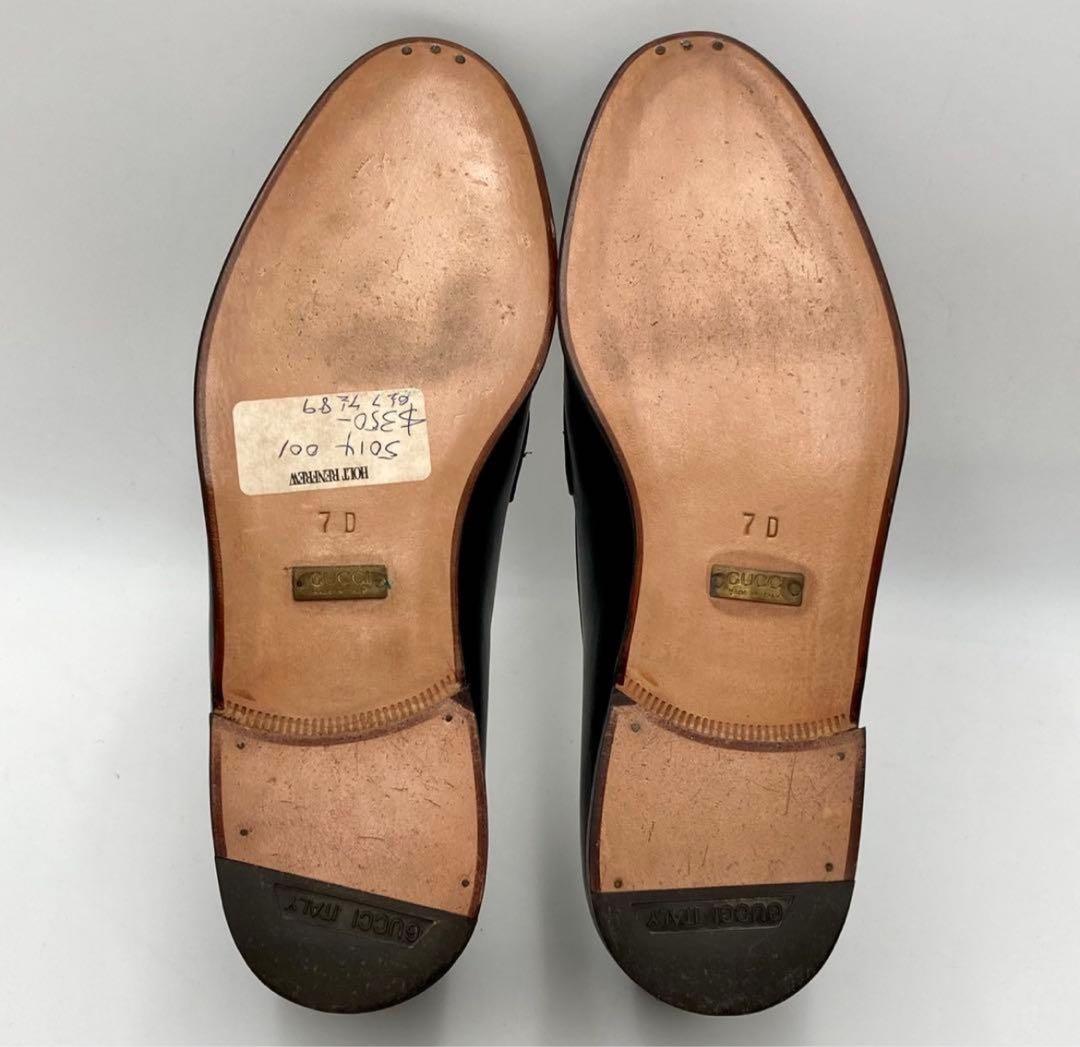 GUCCI ローファー 革靴 ホースビット 黒 レザー 7