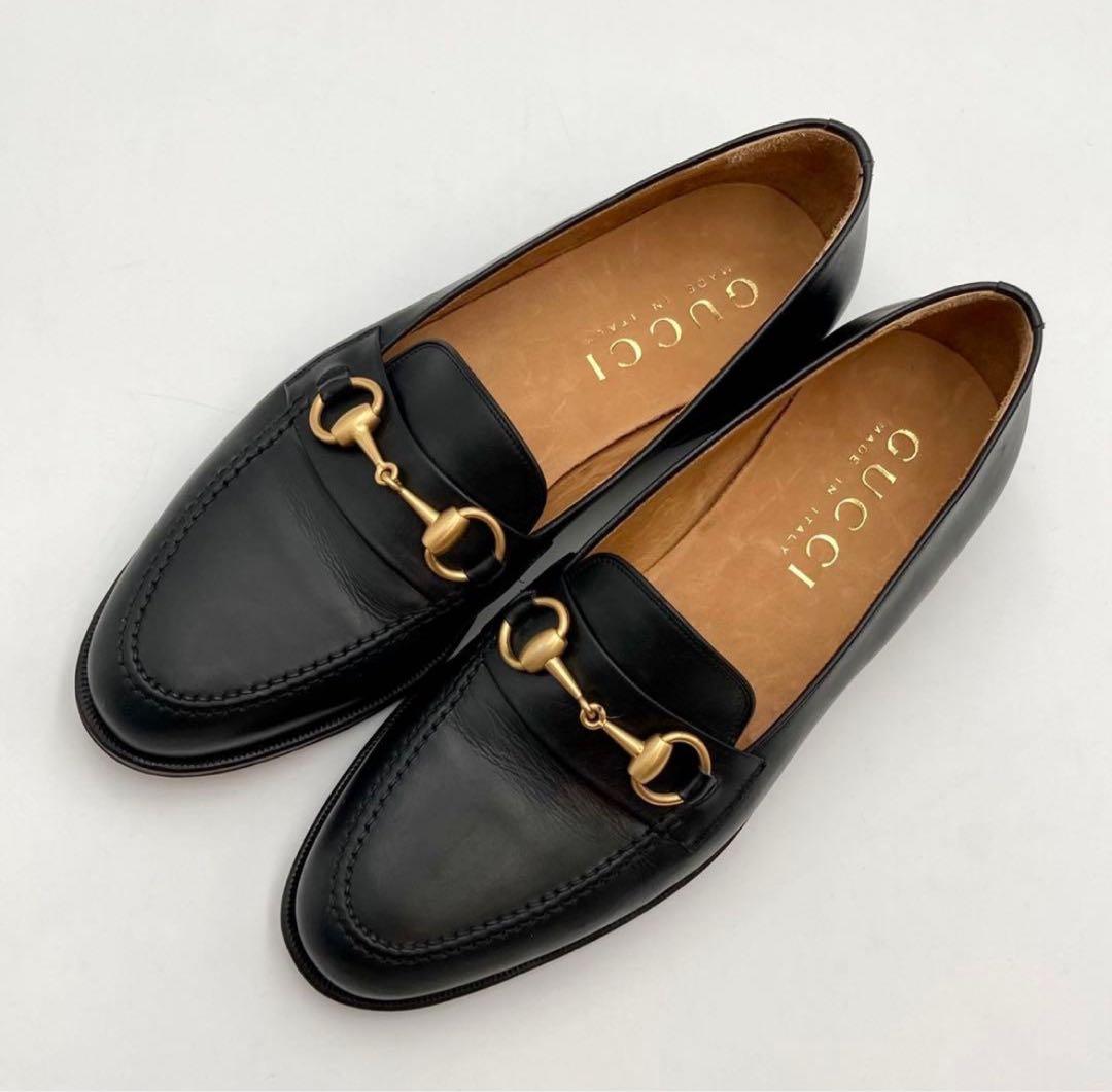 GUCCI ローファー 革靴 ホースビット 黒 レザー 7