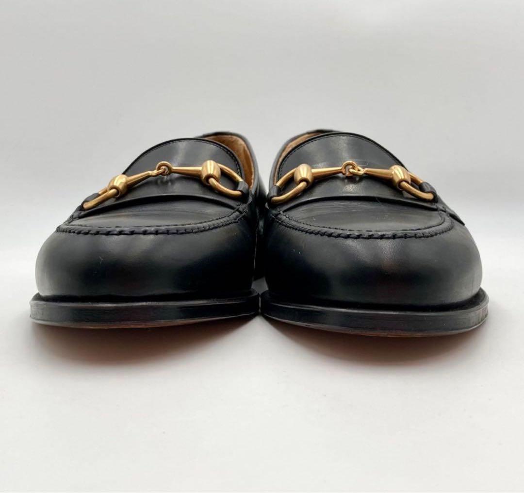 GUCCI ローファー 革靴 ホースビット 黒 レザー 7