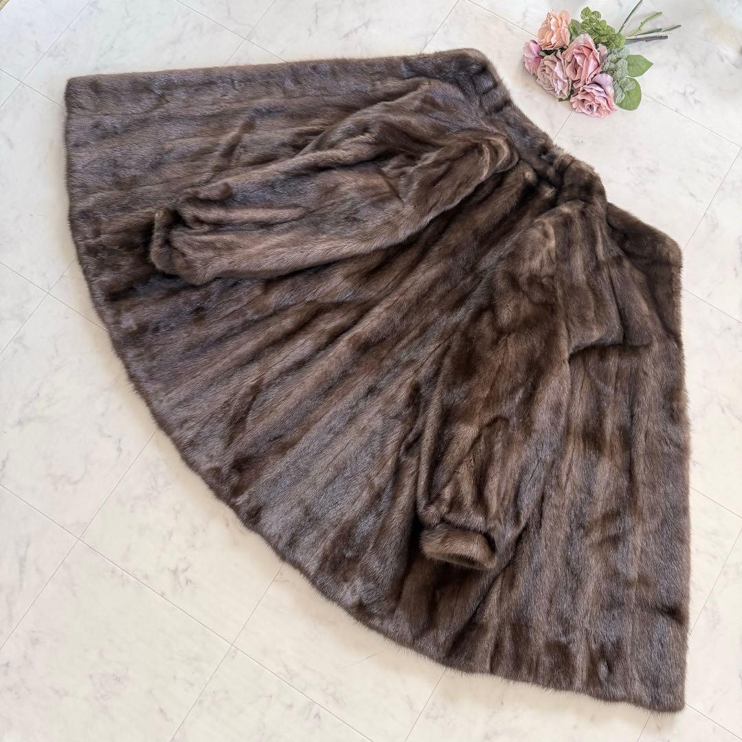 総丈85/デミバフミンク ファーコート リアルファー 毛皮 なめし柔らか