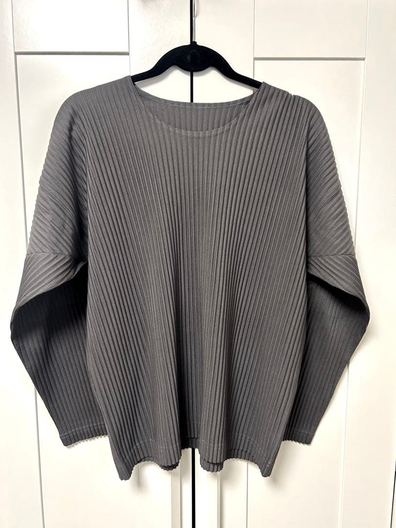 HOMME PLISSE ISSEY MIYAKE長袖プリーツTシャツグレー 2