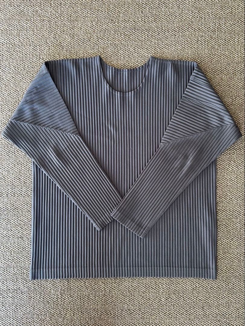HOMME PLISSE ISSEY MIYAKE長袖プリーツTシャツグレー 2