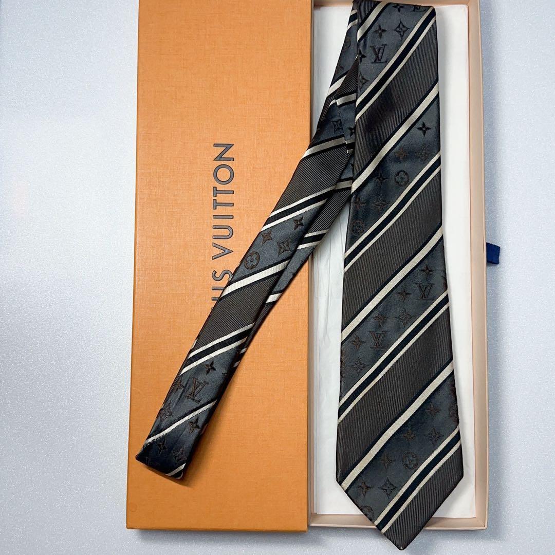 LOUIS VUITTON ルイヴィトン ネクタイ モノグラム ブラック