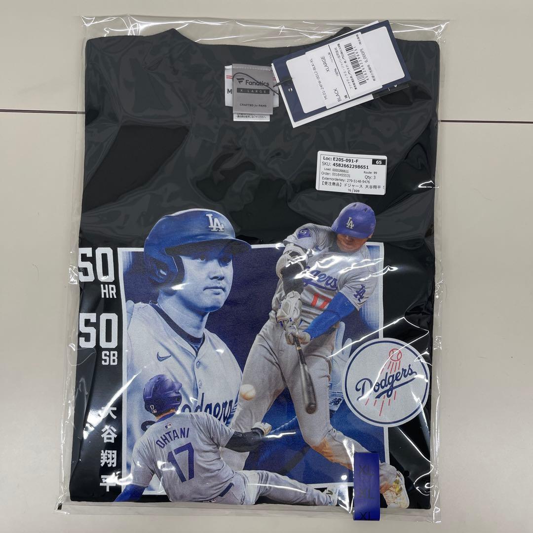 ロサンゼルス　ドジャース　大谷翔平　50/50 Tシャツ　ブラック　XLサイズ