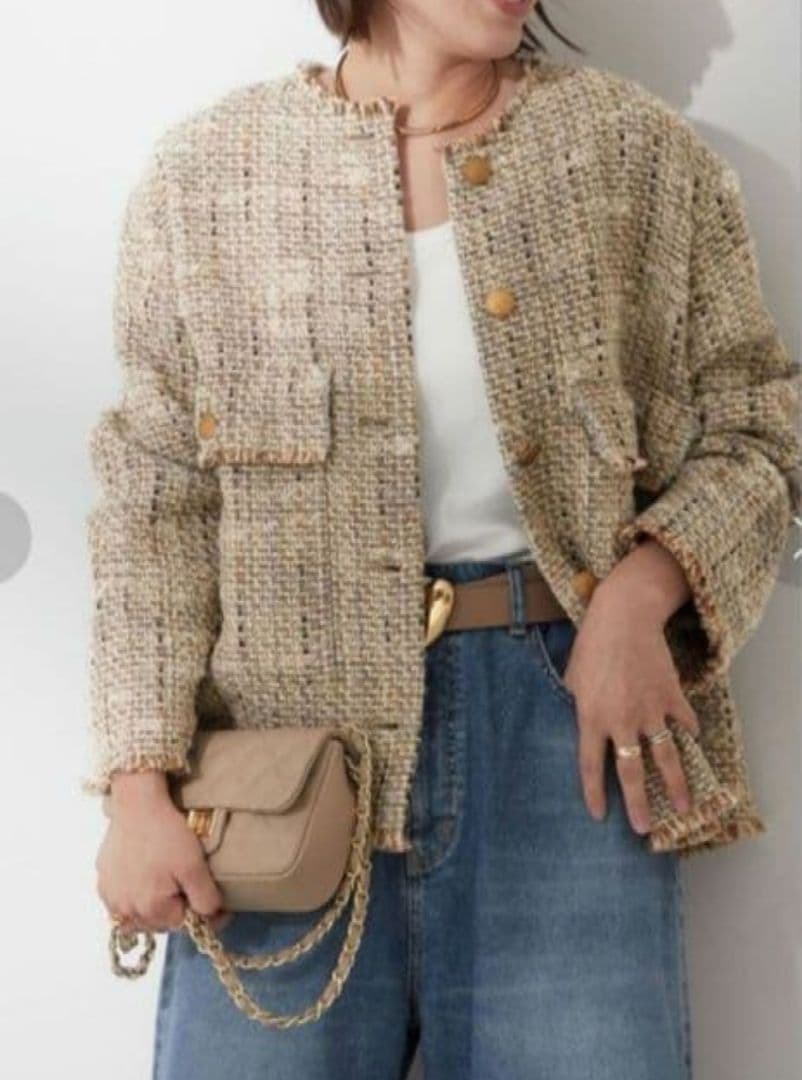 値下げ☆ジャーナルスタンダードレサージュ★GIOLICAツイードジャケット★