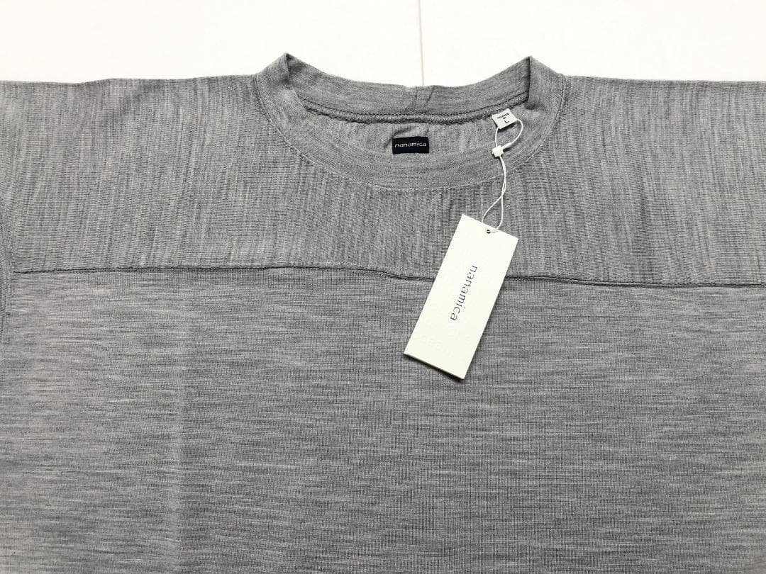 ○★新品未使用　nanamica　メリノウールフットボールシャツ　L　グレー